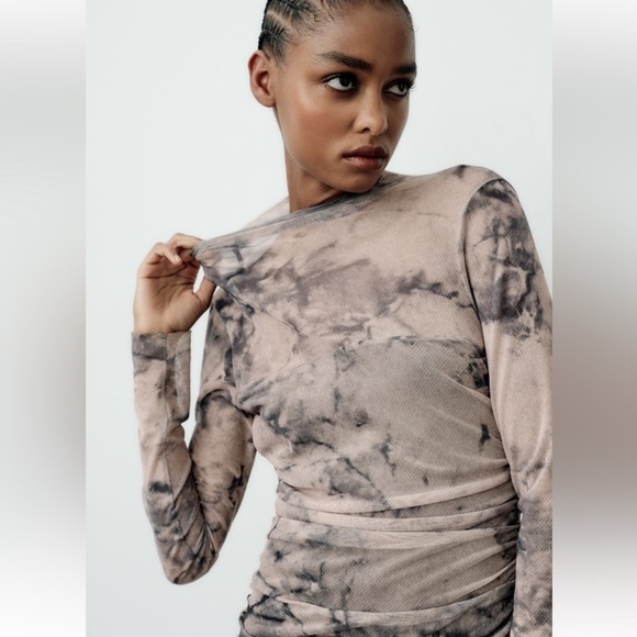 🚫SOLD🚫NEW ZARA PRINTED TULLE DRESS - Picture 4 of 7